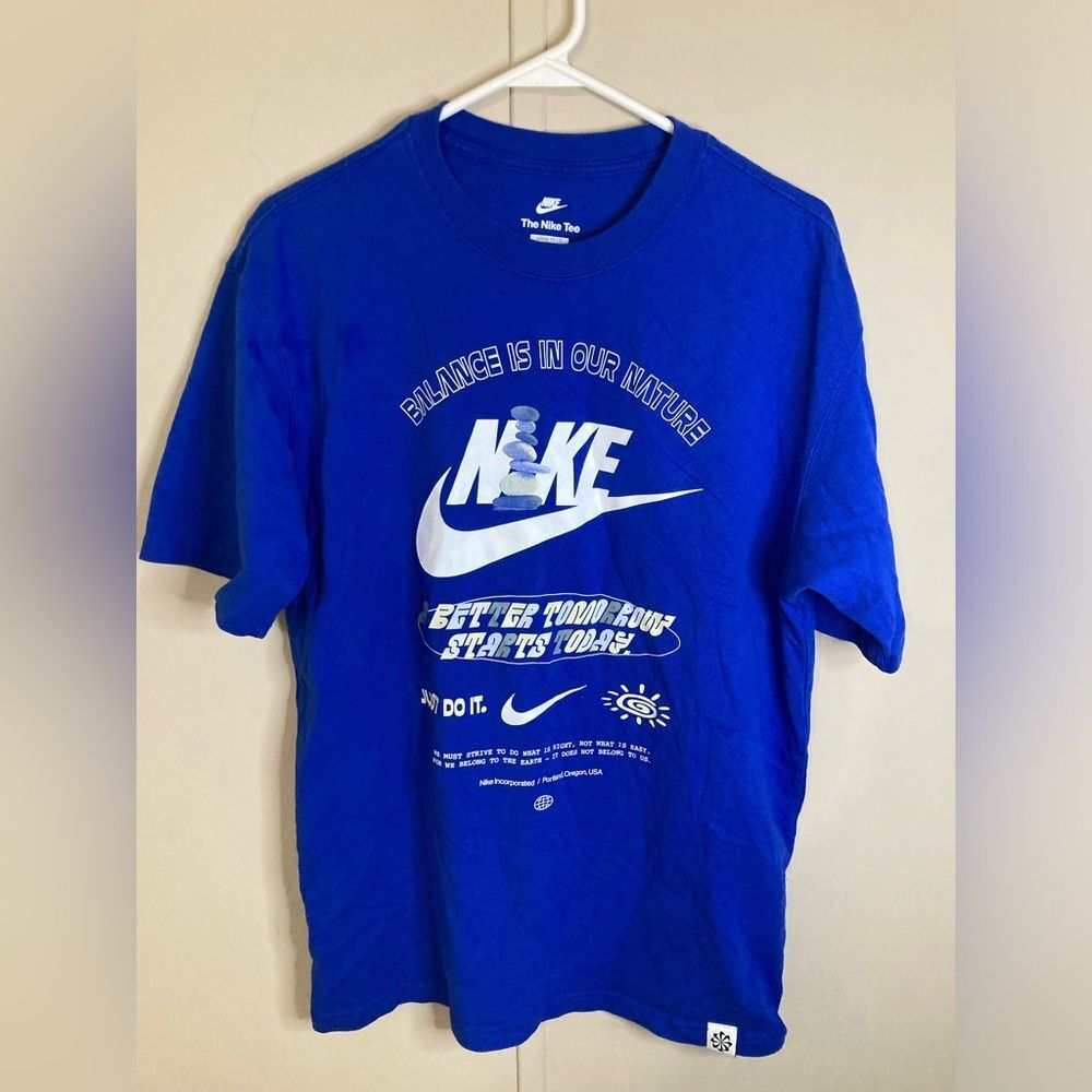 Nike Balance Is In Our Nature Blue Shirt Unisex Size S